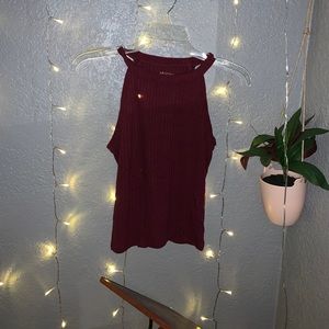 burgundy halter top